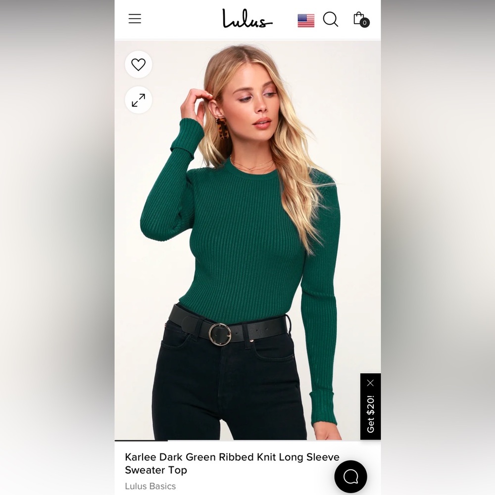 Karlee Dark Green Rib Knit Sweater Top from Lulu’s